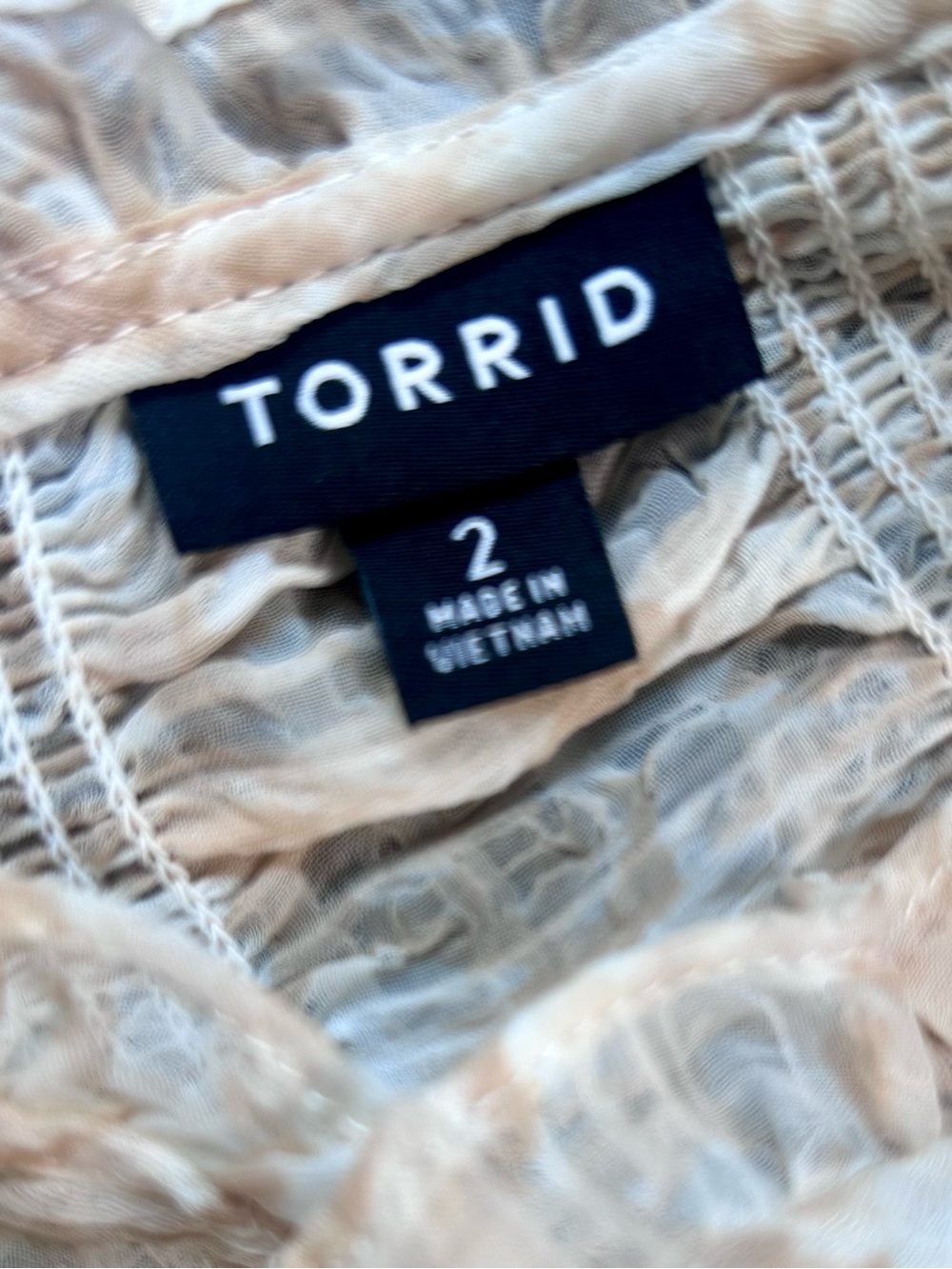 Torrid 2X Ruffle Surplice Blouse |
Cream Beige | Sheer Boho Flowy Top - Picture 10 of 12